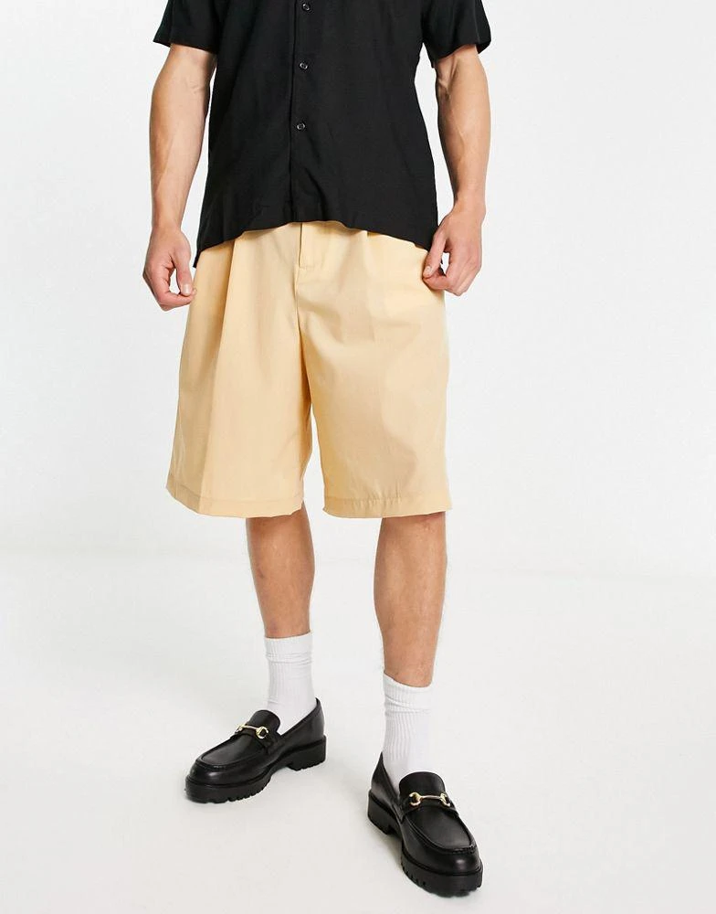 商品ASOS|ASOS DESIGN smart bermuda shorts in paper touch peach,价格¥133,第4张图片详细描述