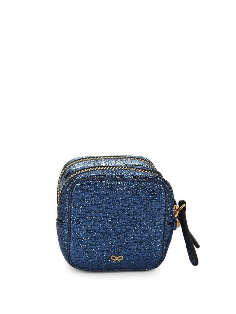 商品Anya Hindmarch|金属光泽双拉链零钱袋,价格¥787,第3张图片详细描述