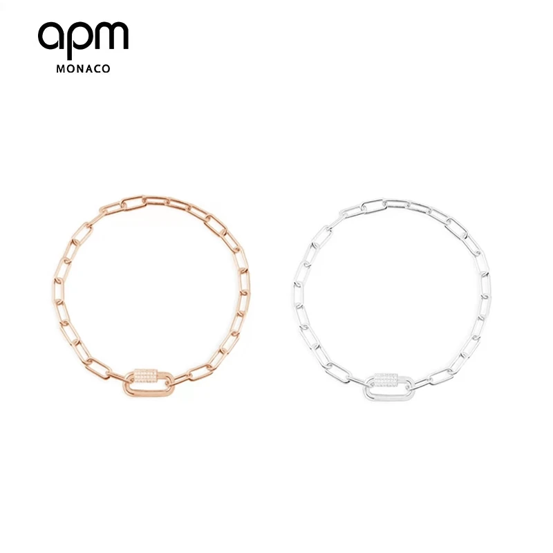 商品[国内直发] apm Monaco|apm MONACO 爱之锁链情侣手链AB4327OX,价格¥835,第1张图片