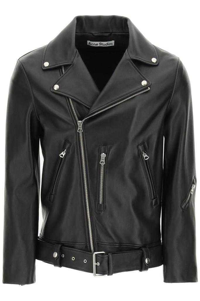 Acne studios leather biker jacket商品第1张图片规格展示