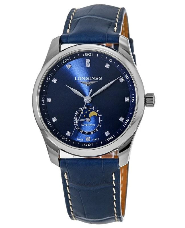 商品Longines|Longines Master Collection Automatic 40mm Blue Dial Blue Leather Strap Men's Watch L2.909.4.97.0,价格¥16323,第1张图片