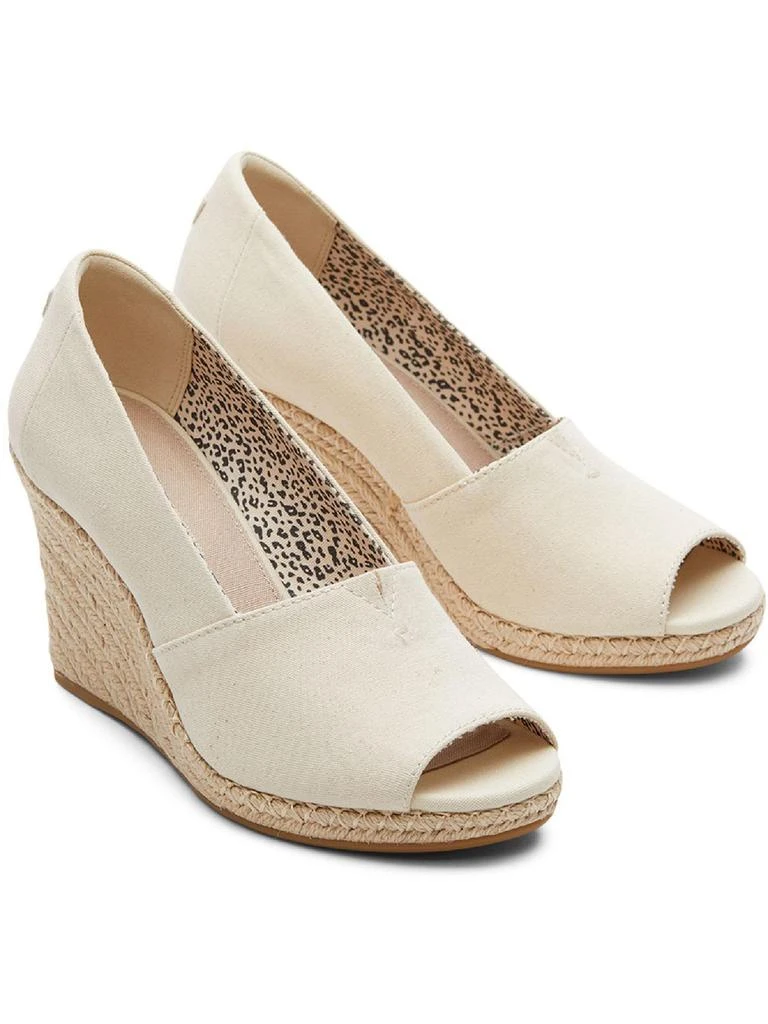 商品TOMS|Michelle Womens Canvas Peep Toe Wedge Heels,价格¥477,第1张图片