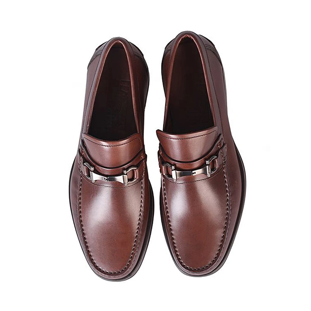 SALVATORE FERRAGAMO 男鞋棕色牛皮莫卡辛马衔扣商务休闲皮鞋 0512708 商品