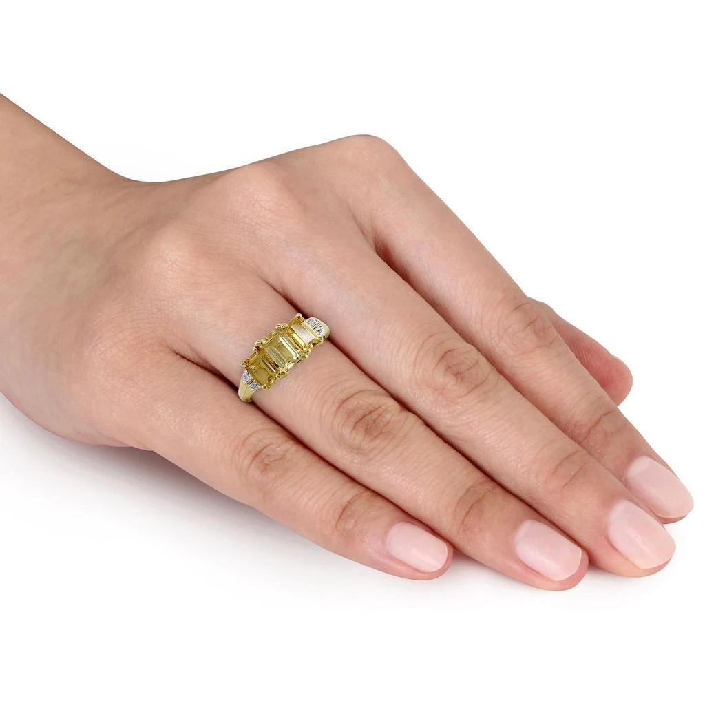 商品Delmar|10 K Yellow Gold Citrine and Diamond Accent Ring,价格¥2636,第3张图片详细描述
