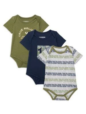 商品True Religion|Baby Boy's 3-Piece Logo Bodysuit Set,价格¥135,第1张图片