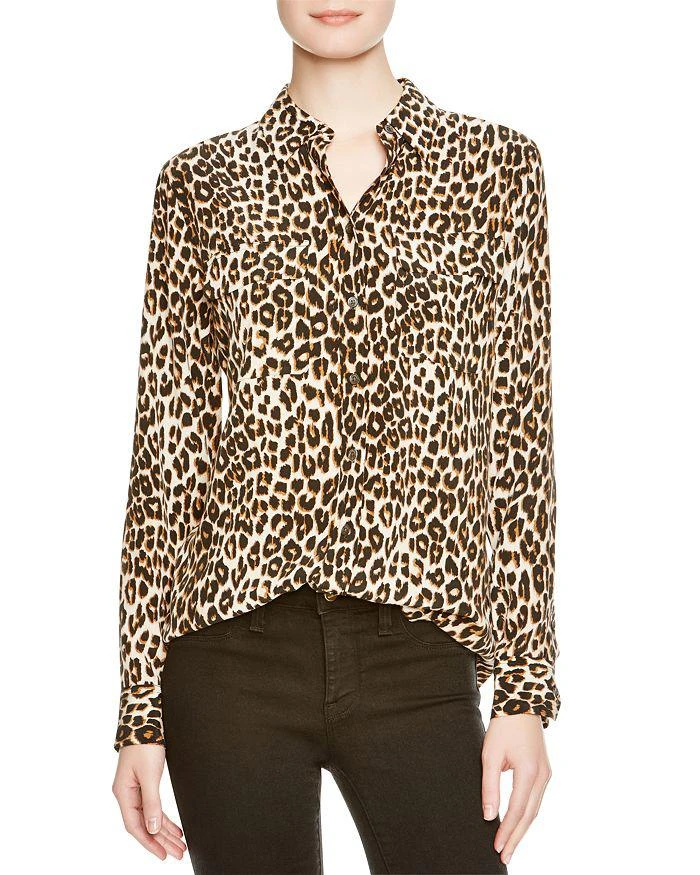 商品Equipment|Slim Signature Leopard Printed Silk Shirt,价格¥1104,第1张图片