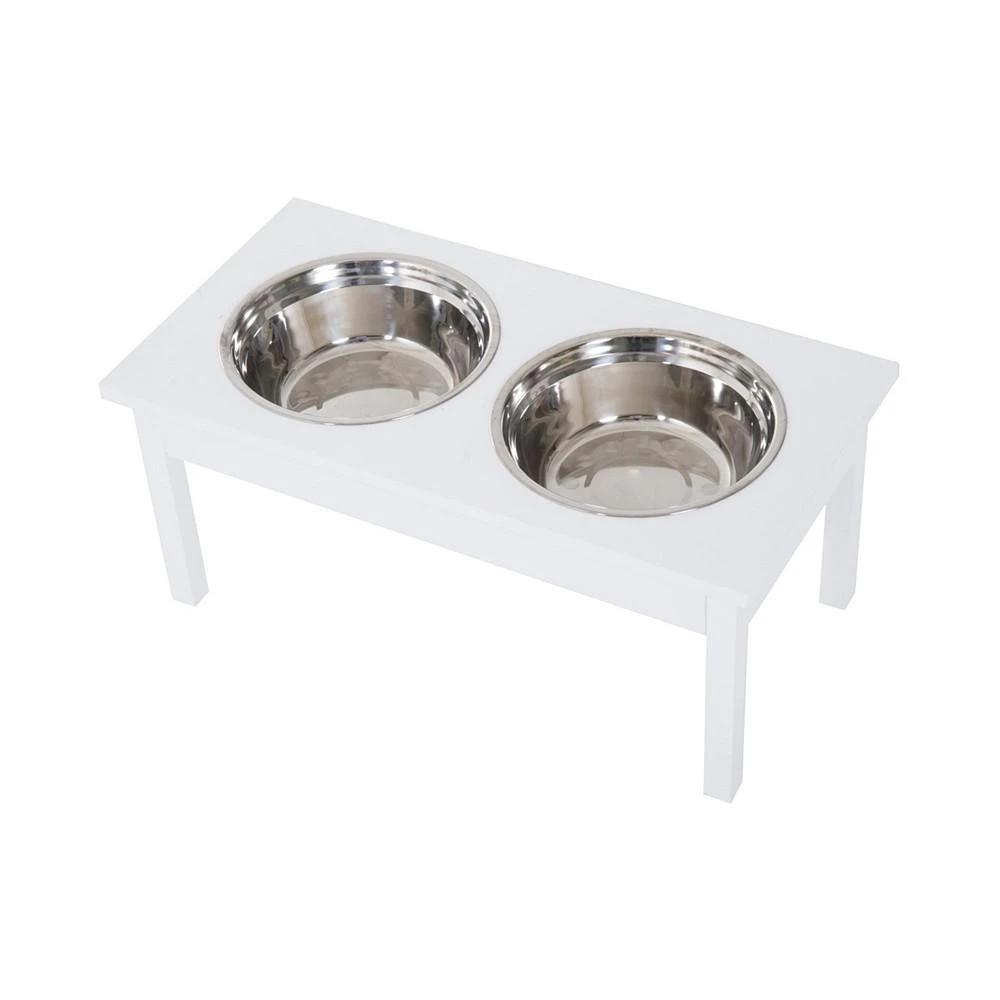 商品PawHut|10" Elevated Raised Dog Feeder Stainless Steel Double Bowl Food Water,价格¥372,第1张图片