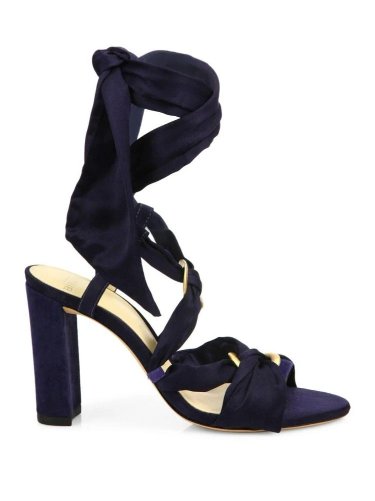 商品Alexandre Birman|Alessa Silk & Suede Ankle-Wrap Sandals,价格¥1766,第5张图片详细描述