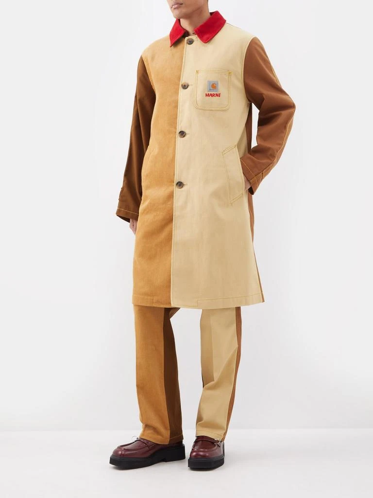 商品Marni|X Carhartt WIP Colour-blocked canvas-corduroy coat,价格¥2990,第2张图片详细描述