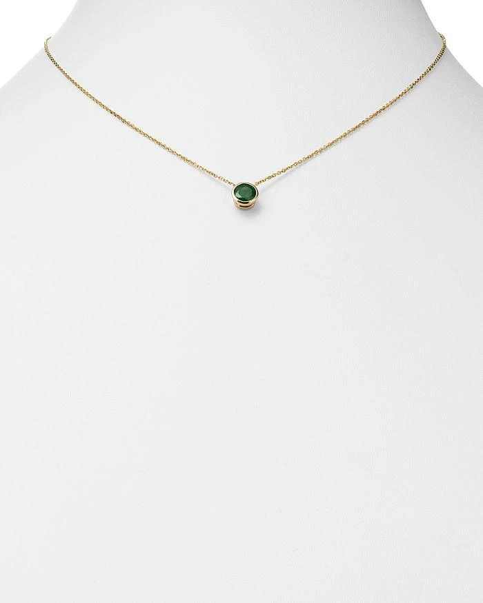 商品Bloomingdale's|Emerald Bezel Pendant Necklace in 14K Yellow Gold, 16" - Exclusive,价格¥17310,第2张图片详细描述