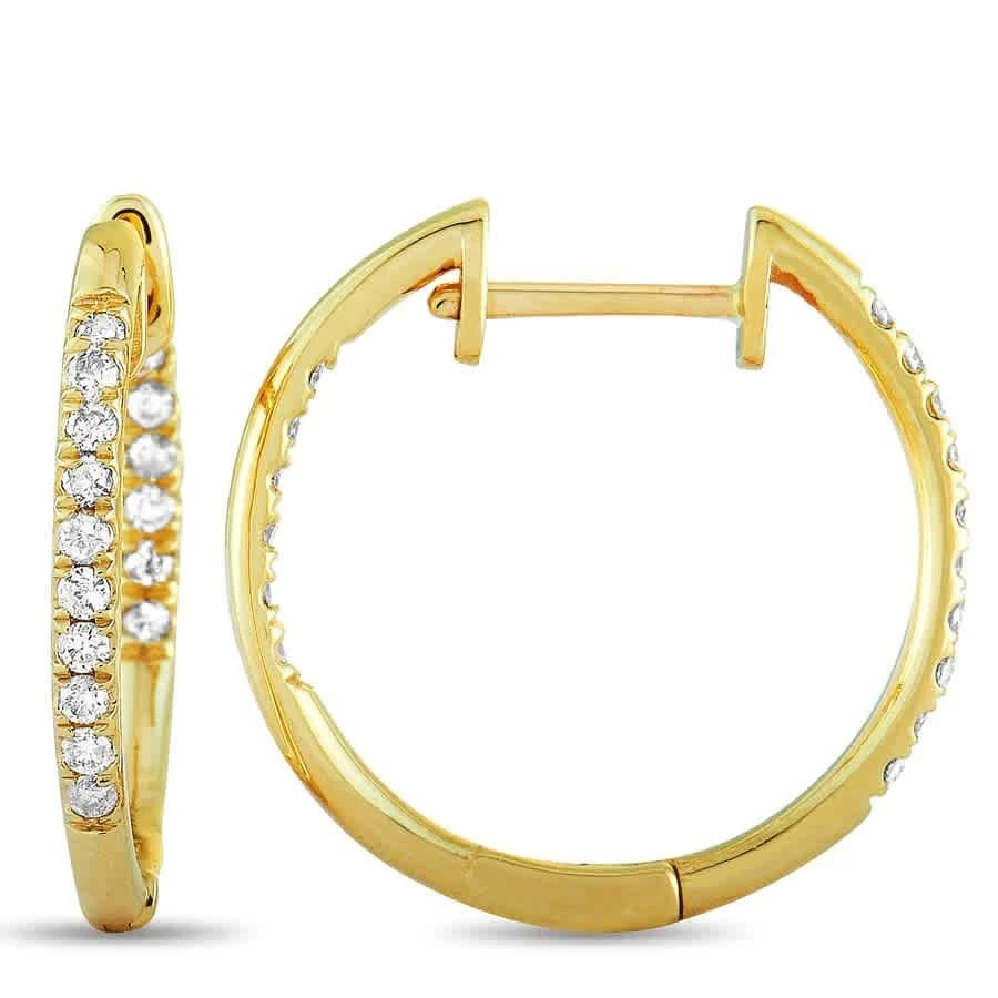 商品LB Exclusive|LB Exclusive 14K Yellow Gold 0.25 ct Diamond Pave Hoop Earrings,价格¥3230,第2张图片详细描述
