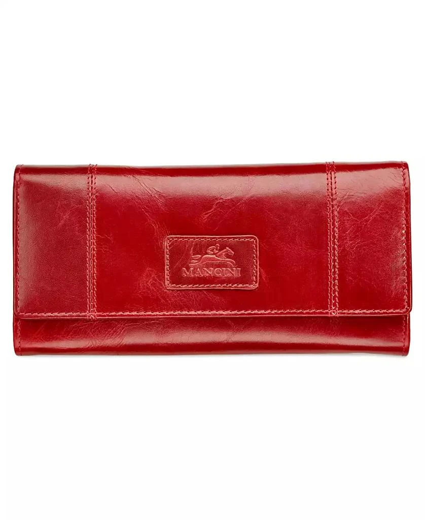 商品Mancini Leather Goods|Casablanca Collection RFID Secure Ladies Trifold Wing Wallet,价格¥606,第1张图片