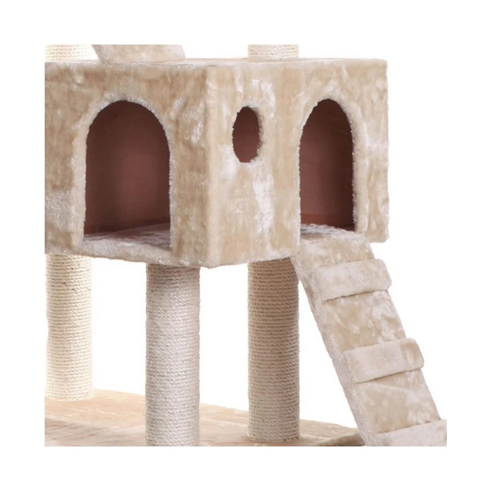 商品Macy's|74" Multi-Level Real Wood Cat Tree With Scratching Posts,价格¥2762,第3张图片详细描述