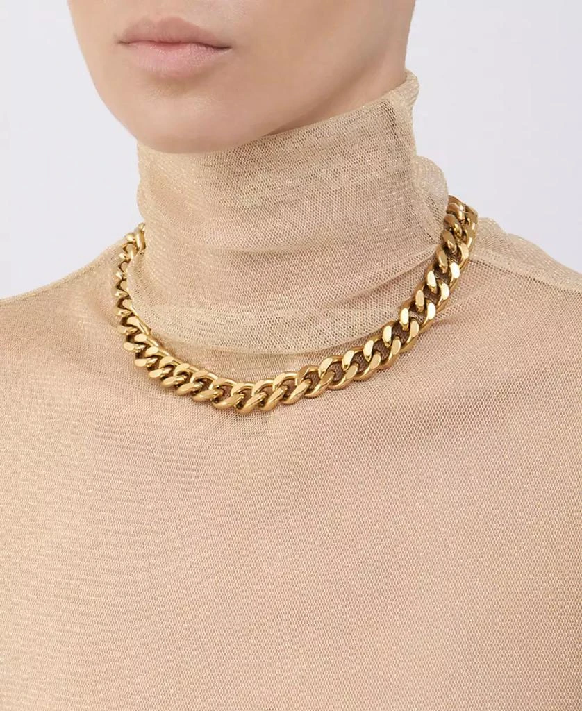 商品ADORNIA|18-20" Adjustable 14K Gold Plated Wide Curb Chain Necklace,价格¥264,第2张图片详细描述