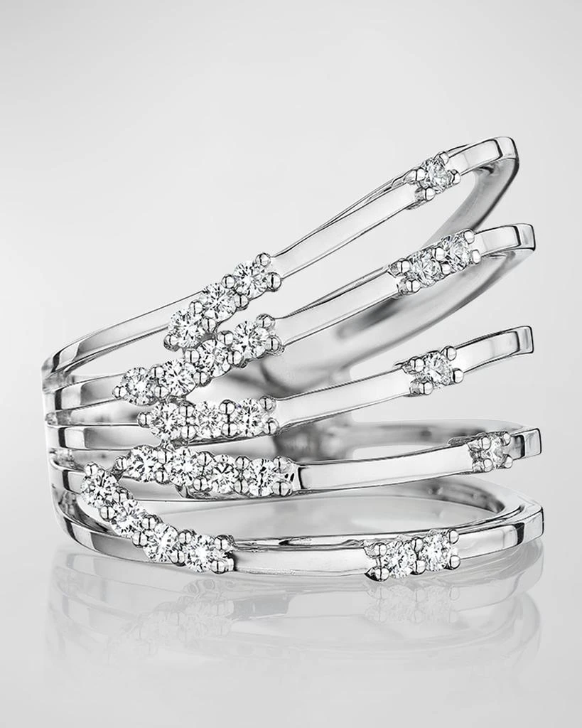 商品HUEB|18K Luminus White Gold 5-Row Ring,价格¥21618,第1张图片