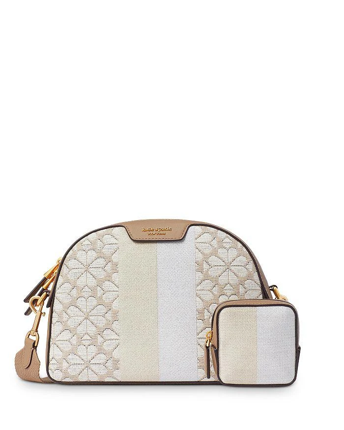 商品Kate Spade|Spade Addy Flower Jacquard Stripe Medium Dome Crossbody Bag,价格¥1338,第5张图片详细描��述