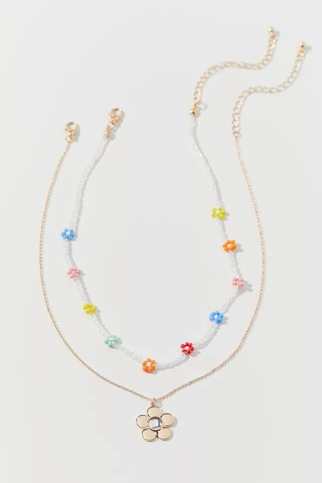 商品Urban Outfitters|Layla Beaded Flower Layer Necklace Set,价格¥38,第3张图片详细描述