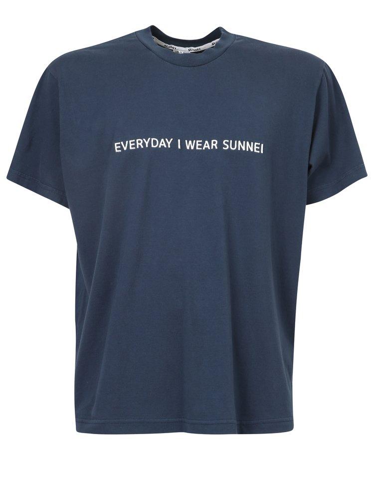 Sunnei Slogan Printed Crewneck T-Shirt商品第1张图片规格展示