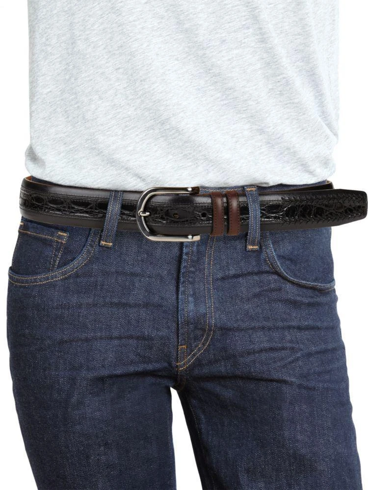 商品Mezlan|Saratoga Crocodile Leather Belt,价格¥160,第3张图片详细描述