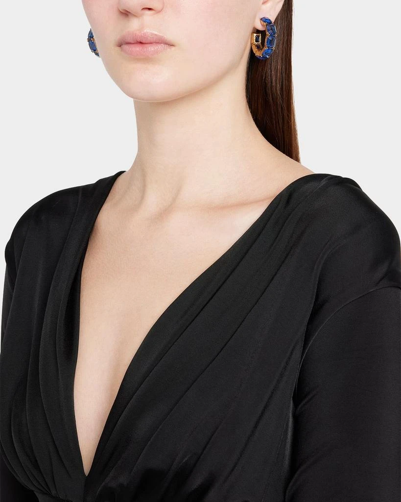 商品Oscar de la Renta|Baguette Crystal Hoop Earrings, Watermelon/Rainbow,价格¥2143,第2张图片详细描述