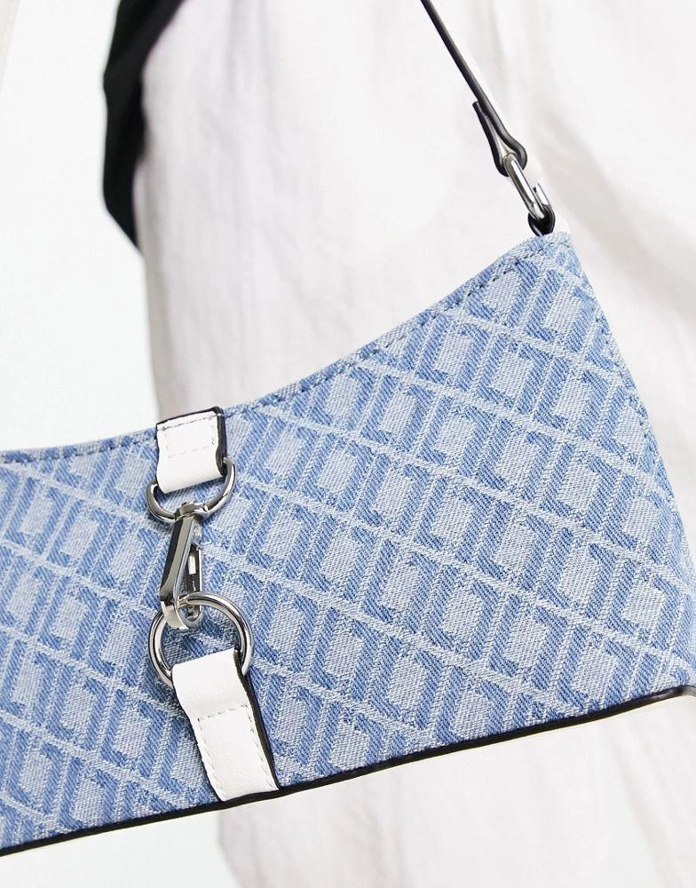 商品ASOS|ASOS DESIGN 90s monogram denim shoulder bag in blue,价格¥185,第2张图片详细描述