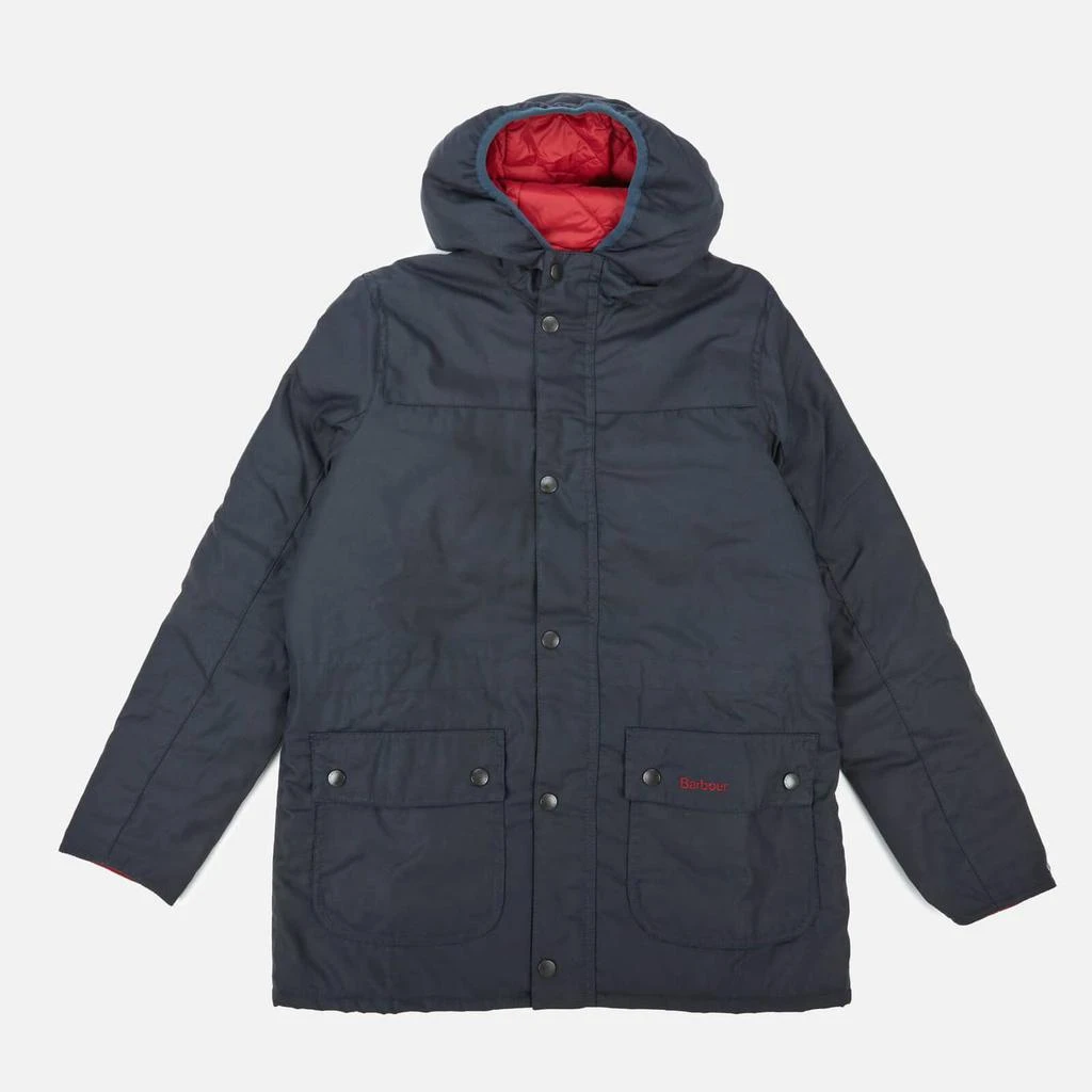 商品Barbour|Barbour Heritage Boys' Durham Wax Jacket - Navy/Red,价格¥525,第1张图片