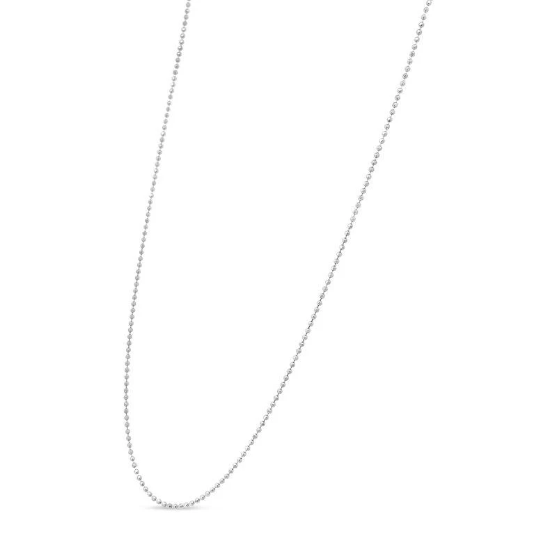 商品Haus of Brilliance|.925 Sterling Silver 0.7mm Slim And Dainty Unisex 18" Ball Bead Chain Necklace,价格¥265,第2张图片详细描述