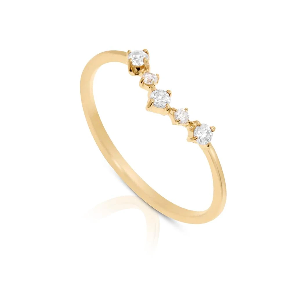 商品MaxColor|14K Gold Vermeil Birthstone 2MM Cubic Zirconia Wishbone Ring,价格¥313,第1张图片