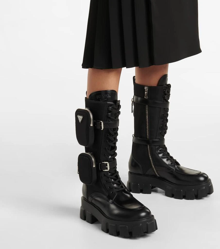 商品Prada|Monolith leather knee-high boots,价格¥17034,第4张图片详细描述