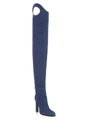 商品Burberry|Alto Thigh High Denim Boots,价格¥4839,第2张图片详细描述