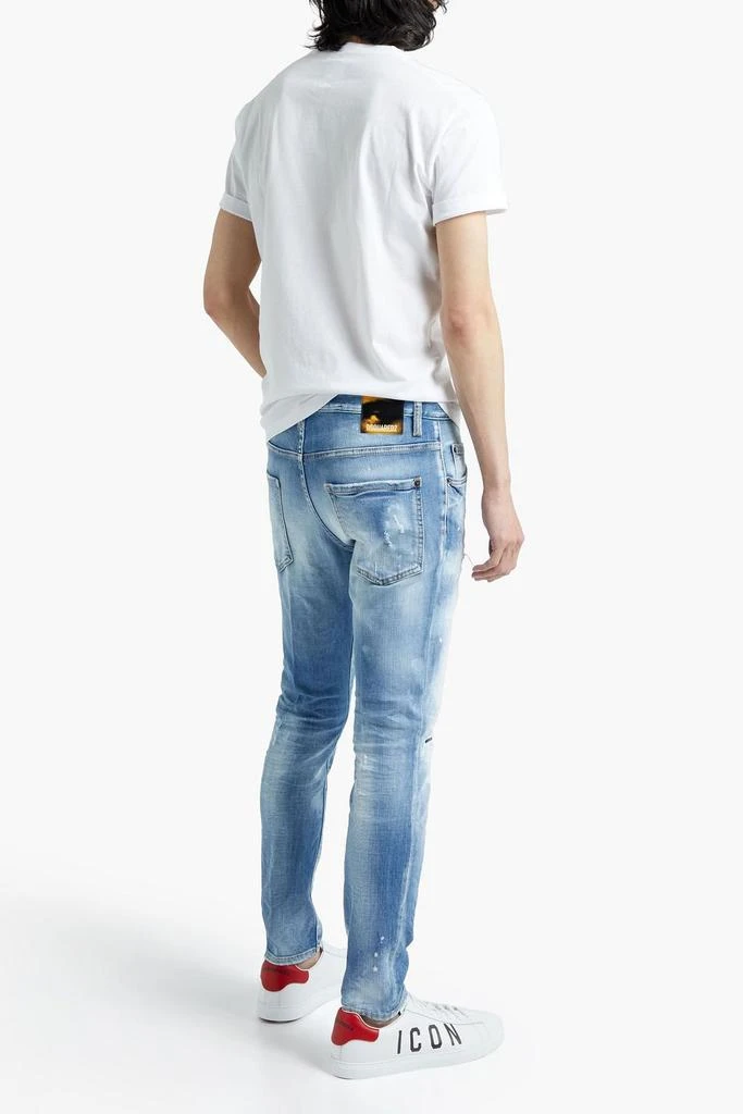 商品DSQUARED2|Skinny-fit painted distressed faded denim jeans,价格¥1313,第3张图片详细描述