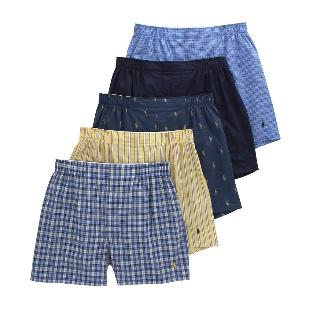 商品Ralph Lauren|5 Pack Classic Fit Woven Boxer,价格¥484,第1张图片