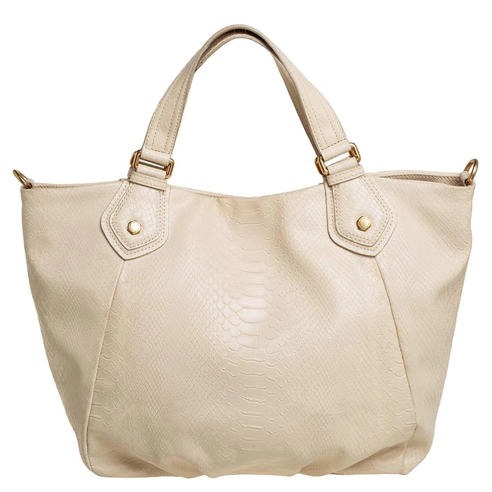 商品[二手商品] Marc Jacobs|Marc by Marc Jacobs Beige Python Embossed Leather Shopper Tote,价格¥923,第4张图片详细描述