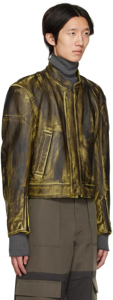 商品Acne Studios|Yellow Lawondo Moto Leather Jacket,价格¥12702,第2张图片详细描述