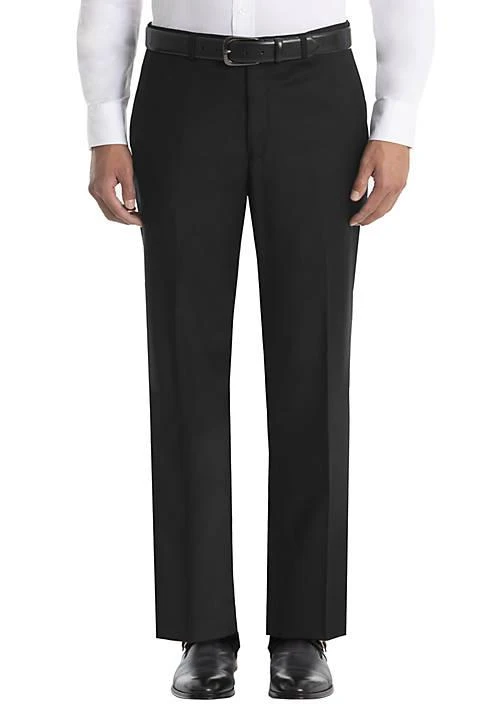 商品Ralph Lauren|Ralph Lauren Solid Black Wool Straight Suit Separate Pants,价格¥520,第1张图片