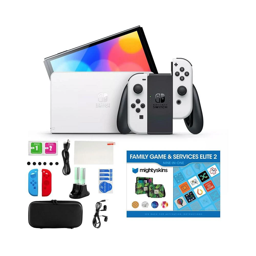 商品Nintendo|Switch OLED in White with Accessory Kit & Voucher,价格¥3217,第1张图片