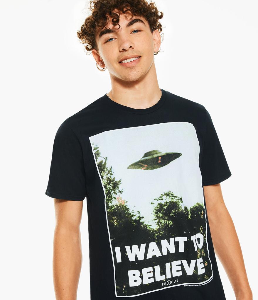 Aeropostale Men's The X-Files Believe Poster Graphic Tee商品第1张图片规格展示