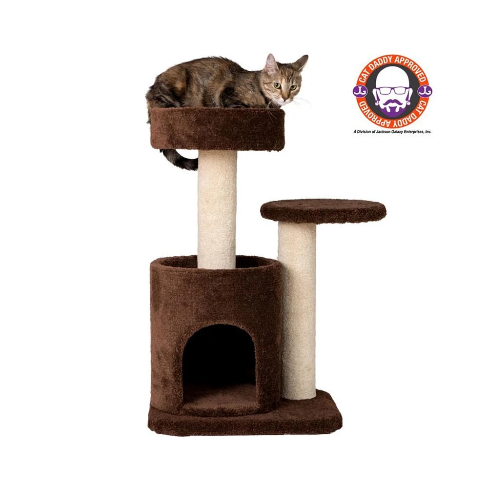 商品Macy's|Carpeted Real Wood Cat Tree Condo,价格¥1651,第3张图片详细描述