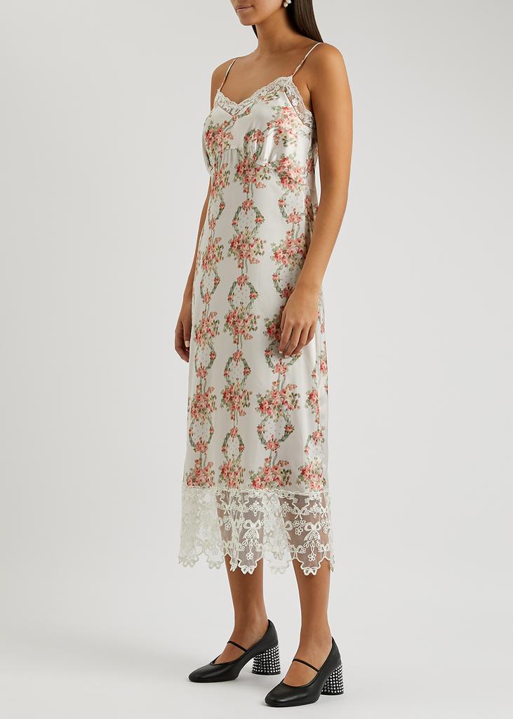 商品Simone Rocha|Printed lace-trimmed satin midi dress,价格¥5172,第4张图片详细描述