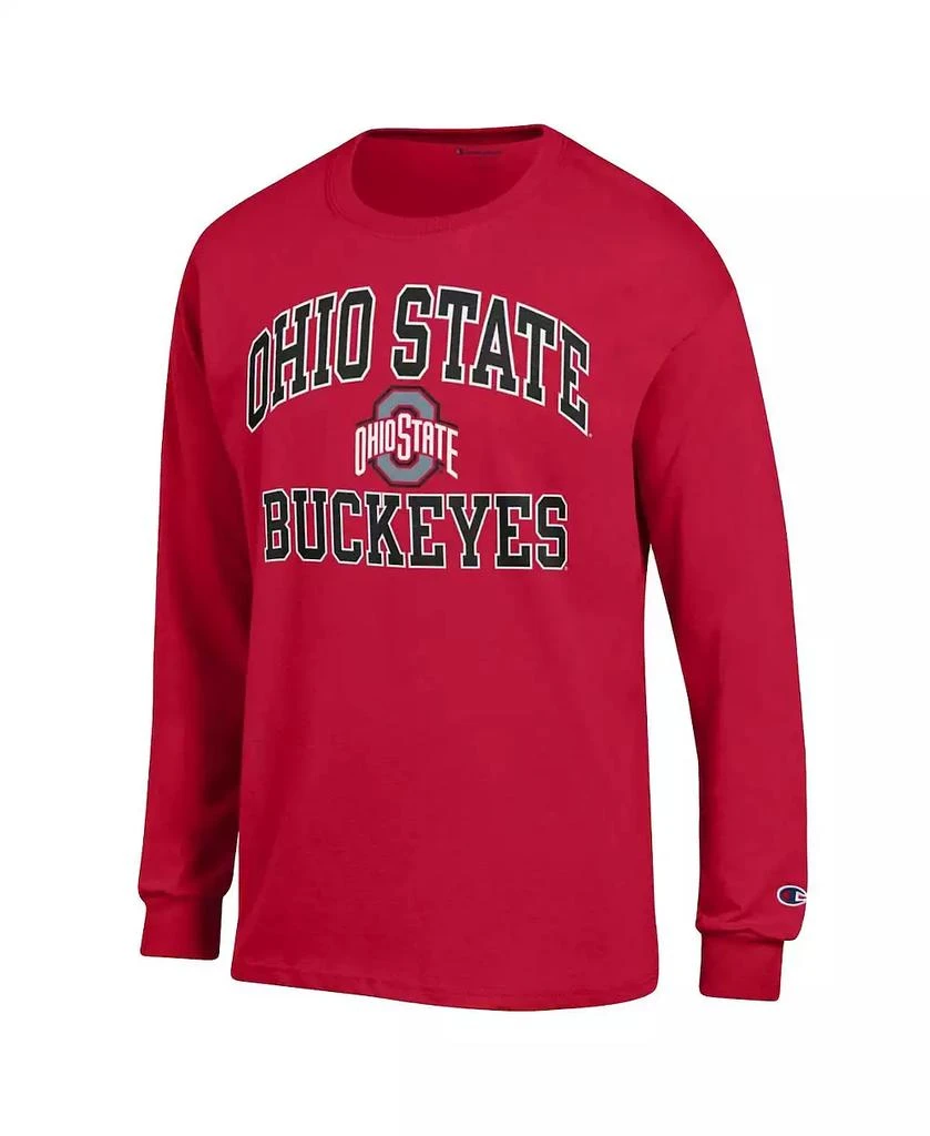 商品CHAMPION|Men's Scarlet Ohio State Buckeyes High Motor Long Sleeve T-shirt,价格¥240,第3张图片详细描述