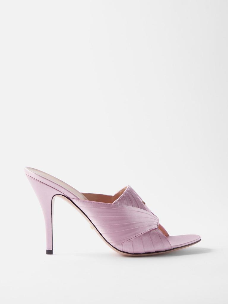 商品Gucci|Pleated silk-blend high-heeled mules,价格¥5229,第1张图片