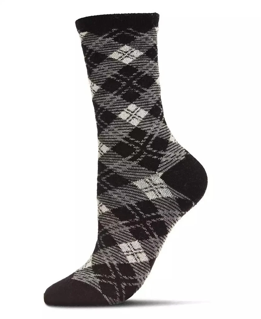 商品Memoi|Women's Diamond Overlay Cashmere Blend Crew Socks,价格¥150,第1张图片