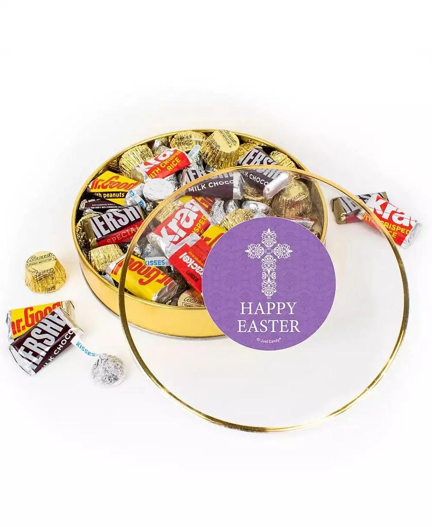 商品Just Candy|Easter Chocolate Gift Tin - Plastic Tin with Candy Hershey's Kisses, Hershey's Miniatures & Reese's Peanut Butter Cups, 67 Pieces,价格¥283,第1张图片