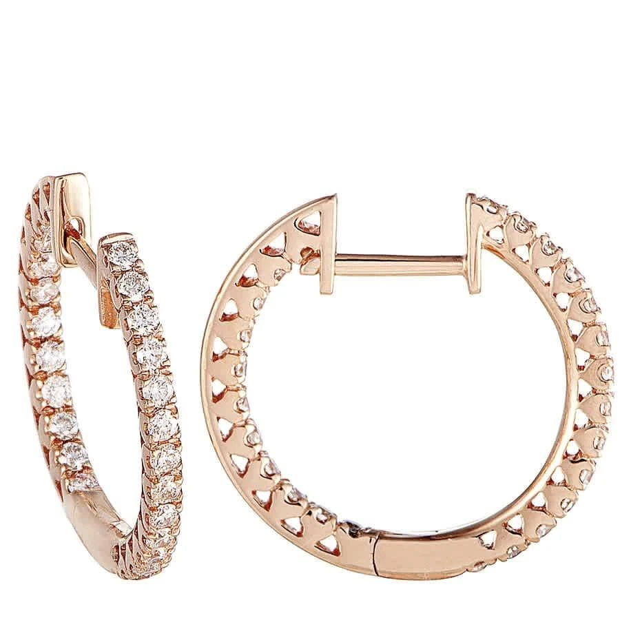 商品LB Exclusive|14K Rose Gold 0.66 ct Diamond Inside Out Hoop Earrings,价格¥6802,第2张图片详细描述
