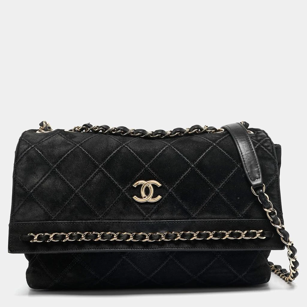 商品[二手商品] Chanel|Chanel Black Diamond Stitched Suede Lovely Chains Flap Bag,价格¥23064,第1张图片