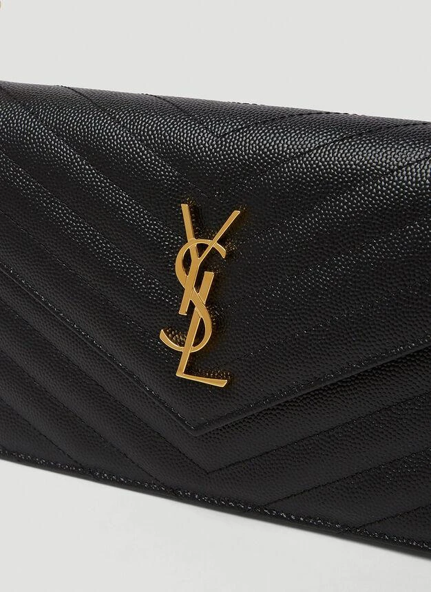 商品Yves Saint Laurent|Logo Plaque Shoulder Bag in Black,价格¥12622,第4张图片详细描述