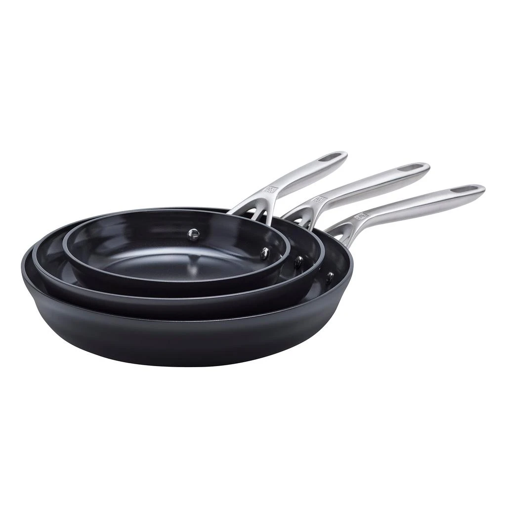 商品ZWILLING|Motion Ceramic Hard Anodized 3-pc Aluminum Nonstick Fry Pan Set,价格¥1016,第1张图片
