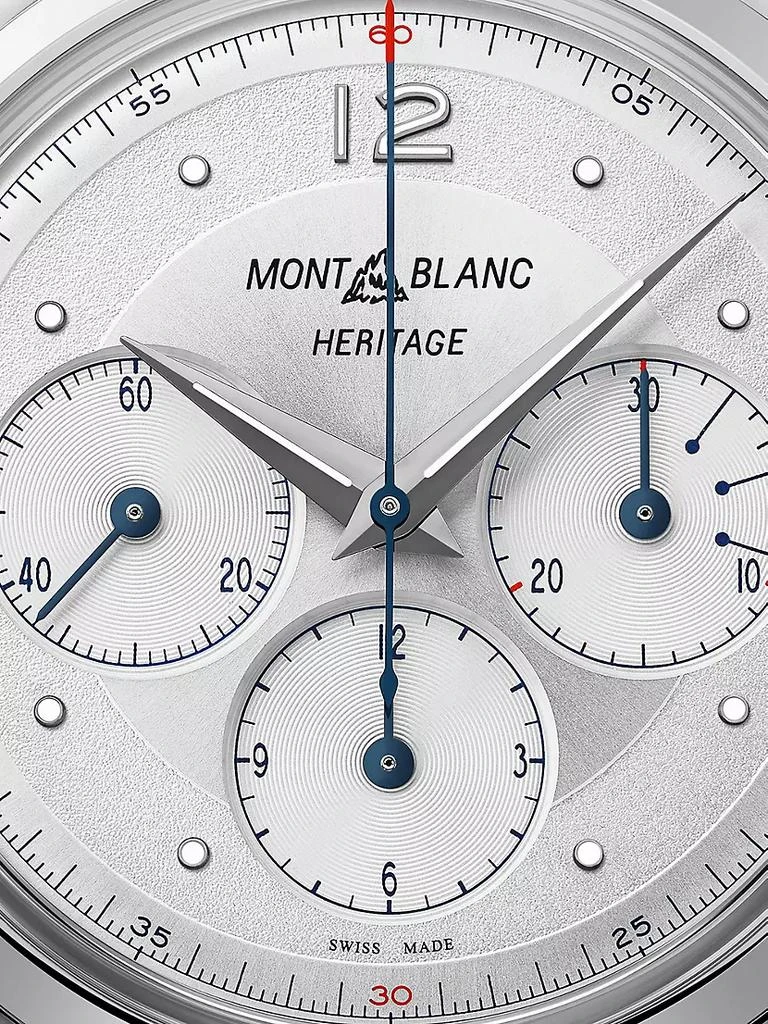 商品MontBlanc|Heritage Stainless Steel &amp; Black Alligator-Strap Chronograph Watch,价格¥33745,第3张图片详细描述