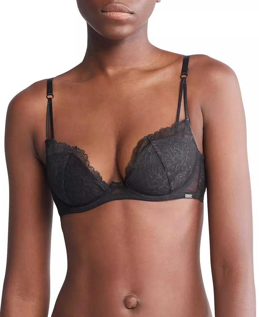 商品Calvin Klein|Women's Black Bridal Lightly Lined Plunge Bra QF7751,价格¥153,第2张图片详细描述