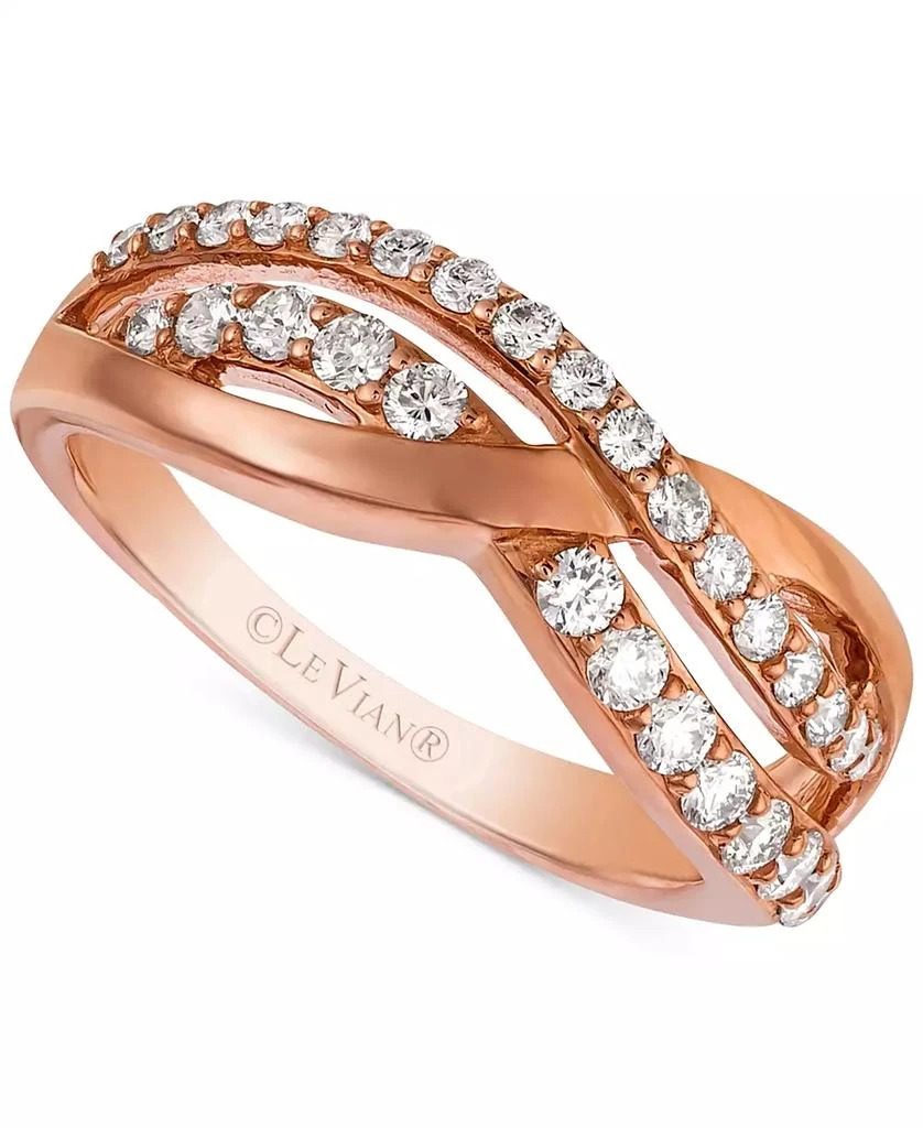 商品Le Vian|Vanilla Diamond Crossover Ring (5/8 ct. t.w.) in 14k Rose Gold,价格¥8097,第1张图片